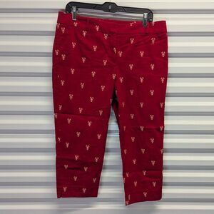 Talbots Petite Size 12P Signature Red Lobster Cropped Pants